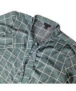 Ann Taylor Women&#39;s Tie Neck Blouse Top Size Small Green Windowpane Long ... - $41.68 CAD