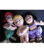 Disney Theme Park (3) Toddler Plush Princess Dolls Ariel, Tinkerbell &amp; J... - $25.23