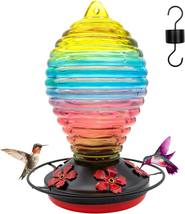 Glass Hummingbird Feeder for Outdoors Hanging, 25OZ Nectar Bird Feeder f... - £27.12 GBP
