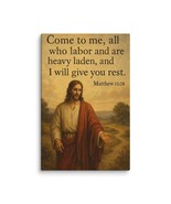 Matthew 11:28 Canvas Print Jesus Offering Rest Bible Verse Art 28&quot;x40&quot; - $108.50