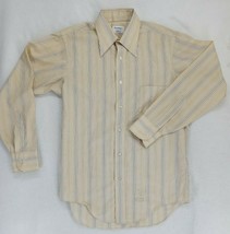 VTG Enro Greenbergers Beige Men&#39;s Long Sleeve Snap Button Shirt Western Sz 15.5 - £9.66 GBP