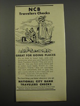 1955 National City Bank Travelers Checks Ad - Great for Going Places - £13.99 GBP