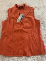 Jones New York Collection Peach Sleeveless Top Non-Iron, Size 10 - $328.15 MXN