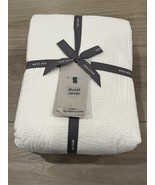NWT West Elm TENCEL COTTON MATELASSE Duvet Cover California/King WHITE - $168.29