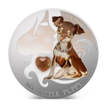 1 Oz Silver Coin 2013 $2 Fiji Dogs &amp; Cats - Little Puppy w/ stone - Toy Terrier - £74.92 GBP
