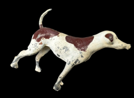Miniature Cast Iron Dog Pointer Foxhound Marked Underside Mini Antique - $223.67 MXN
