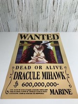Wanted Dead Or Alive Dracule Mihawk Marine Anime Poster One Piece Manga Series - £15.46 GBP