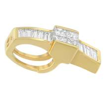 14K Yellow Gold 1 1/10 cttw Baguette and Princess Cut Overlapping Diamon... - $1,493.00