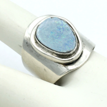 JAY KING sterling silver opal ring - size 8 DTR bezel-set cabochon wide &amp; chunky - £72.11 GBP