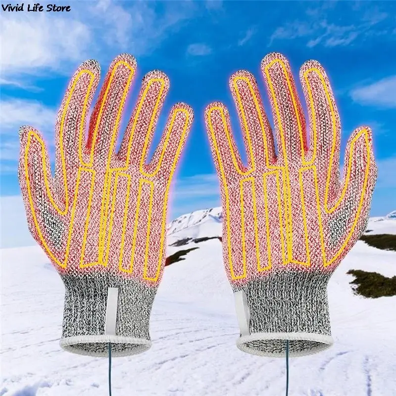 USB Heated Gloves Pad Winter Warm Five-Finger Gloves Heating Pad Electric Heatin - £85.51 GBP
