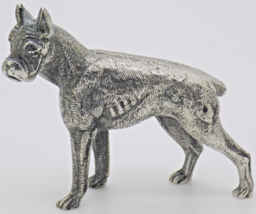 Vintage Italienische Handgefertigt Original Silber Detailliert Bulldog Hund Groß - £157.98 GBP