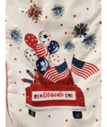 Williamstown Patriotic 4th of July Red Truck Beaded Table Runner 14&quot; x 7... - £31.02 GBP