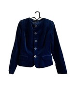 Ralph Lauren Black Label Jacket XS Royal Blue Velvet Cotton Coat Women&#39;s... - $243.17 CAD