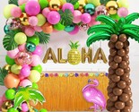 Tropical Luau Balloons Arch Garland Kit Luau Party Decorations With Palm... - $37.99