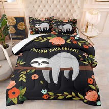 Sloth Comforter Bedding Set Full For Boys Girls,3D Cute Sloth In Energy Saving M - £67.02 GBP