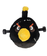 Angry Birds Seasons Frankenstein Black Bomb Bird 6&quot; Plush Bolts Screws P... - £15.53 GBP