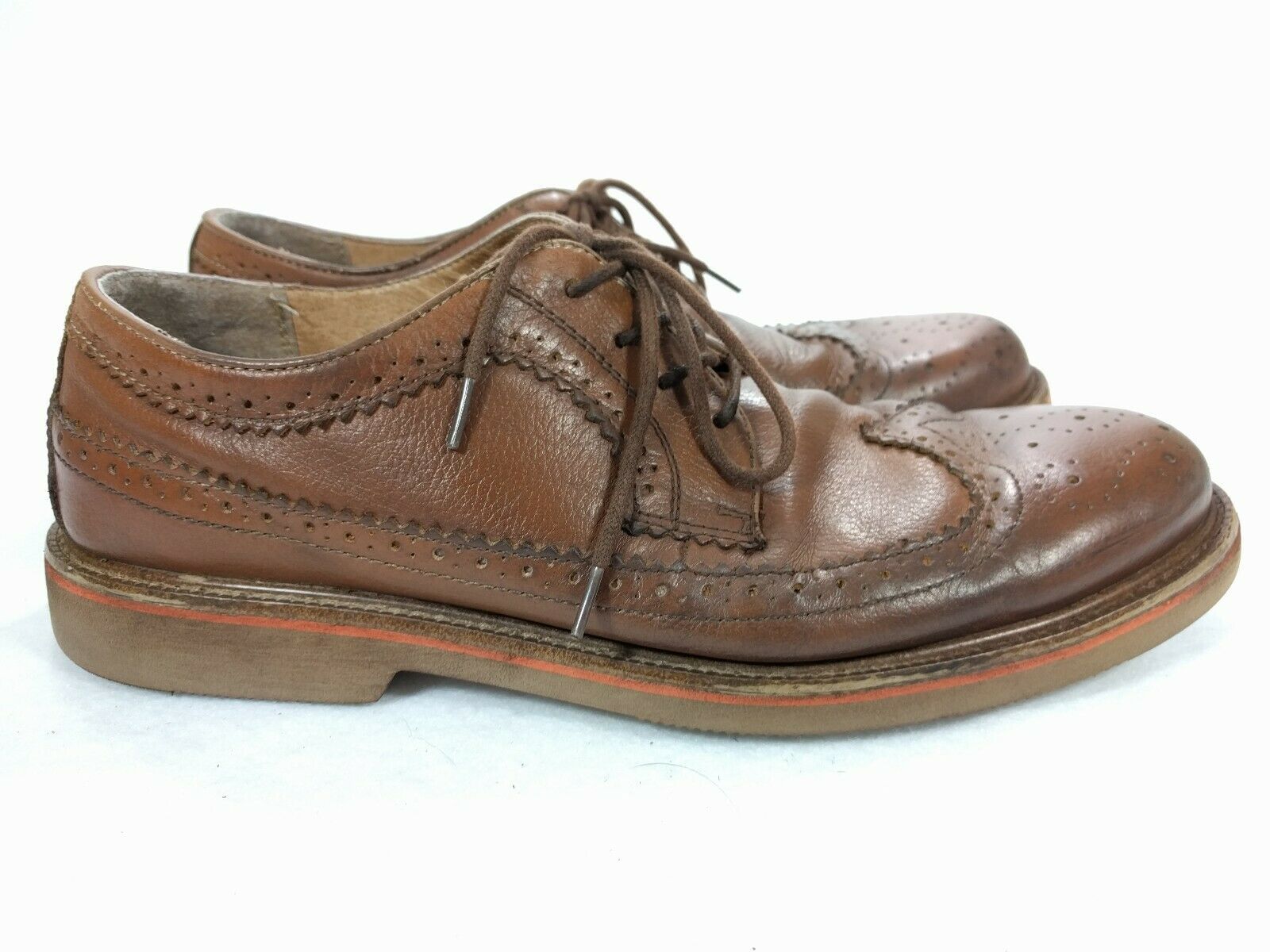 J. Murphy Johnston Murphy 11 M BROWN LEATHER BROGUE WINGTIP DRESS CASUAL SHOES - £27.26 GBP