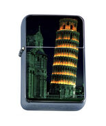 Famous Landmarks D8 Flip Top Oil Lighter Windproof Resistant Flame Tower... - $270.57 MXN