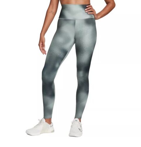 Nike One Dri-FIT High Rise Printed Training Leggings Gray FQ6260-010 Siz... - $27.99