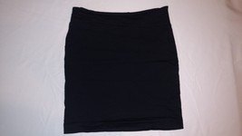 MOSSIMO Stretch Womens Black Skirt Sz 10 Solid Classic Straight Ribbed Stretchy - £9.41 GBP