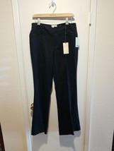 Anthropologie Elevenses The Brighton Black Flare Legs Pants Size 8 Linen Blend - £38.65 GBP