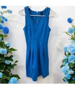 J Crew Womens Dress Blue Size 00 Sleeveless knit Stretch Zipper Pleated ... - $39.59