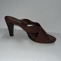Enzo Angiolini Keti Brown Suede Wood Heel Sandals Shoe Size 7 M NWOB - £38.72 GBP