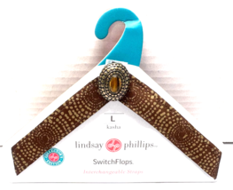 Lindsay Phillips Large Kasha Tiger&#39;s Eye Switch Flops NEW - $4.95