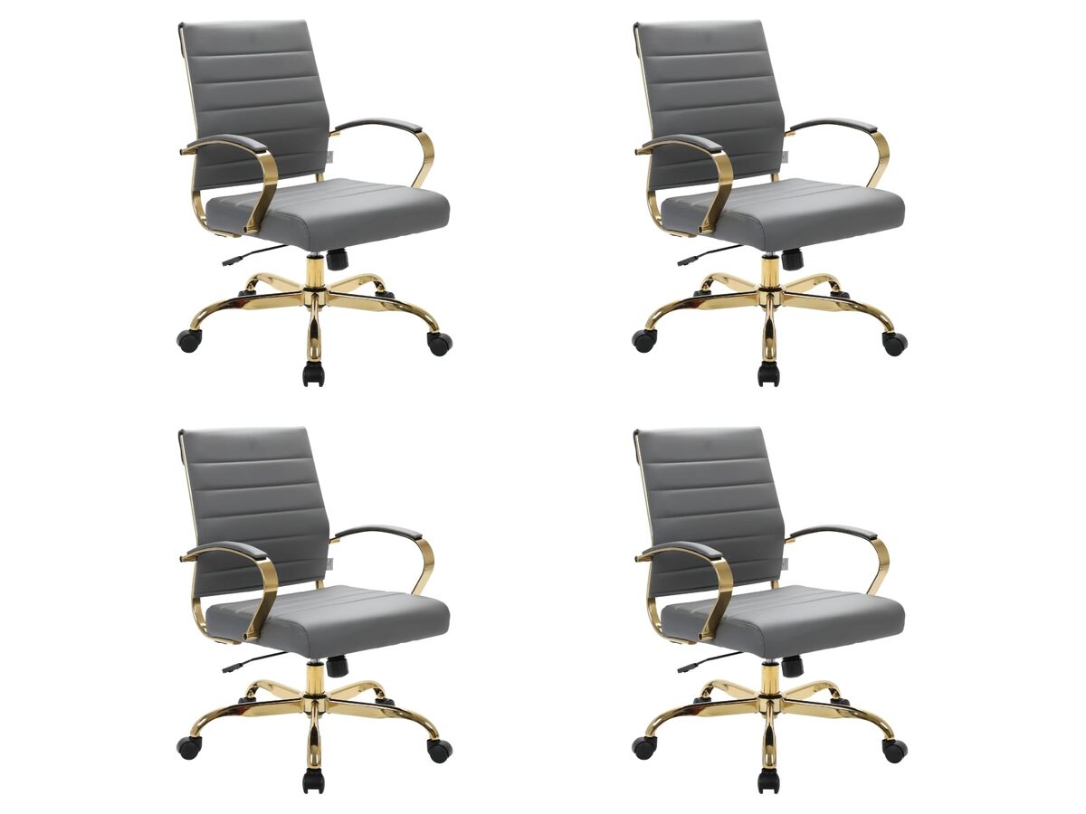 LeisureMod Benmar Leather Office Desk Chair, Mid-Back Ergonomic Swivel C... - $960.60