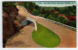 The Loop On Hill Mountain Roanoke Virginia Postcard Linen Unused VA Roadway - £8.56 GBP