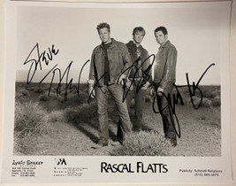 Rascal Flatts Band signed Lyric St Records  B&amp;W 8x10 Photo To Steve 3 si... - £77.36 GBP