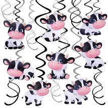 15Pcs Cow Birthday Party Decoration Cow Hanging Swirls For Farm Animal T... - £16.69 GBP