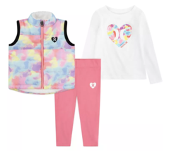 Hurley Toddler Girls&#39; 3 Piece Puffer Vest Set - $23.81