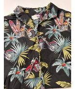 Aloha Line Hawaii Button Up Shirt Mens L Black Red Motorcycle surfboards - €21,25 EUR