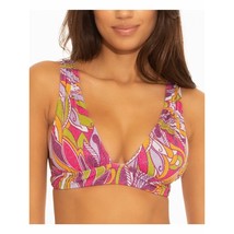 Becca by Rebecca Virtue MULTI Psychedelica Shirred Bikini Swim Top Size M New - £31.30 GBP