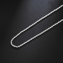 AGLOVER 925 Sterling Silver 16/18/20/22/24 Inch Rope Chain Necklace For Woman Ma - £9.42 GBP