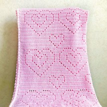 Baby Blanket Girl Pink Cotton Soft Crochet Handmade gift 32&quot; x 42&quot; / 80 x 108 cm - $220.57