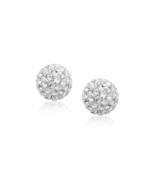 14k Yellow Gold Women&#39;s Unique 0.31&quot; Stud White Crystal Ball Earrings - $81.87 CAD
