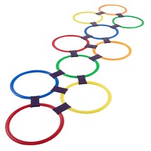 Hopscotch Ring Game-10 Multi-Colored Plastic Rings And 15 Connectors For Indoor  - £22.37 GBP