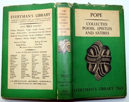 Vntg Alexander Pope Collected Poems, Etc (Everyman&#39;s Lib #760) Hcdj Ravilious - £10.51 GBP