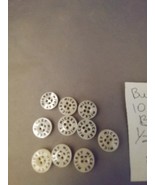 Vintage Buttons 10 Mickey White Plastic Buttons 1/2 Inch (4 hole) - $13.71 CAD