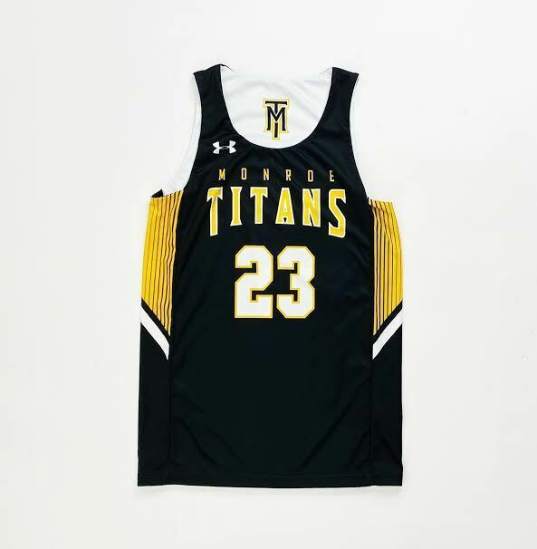 Primary image for Under Armour Monroe Titans Reversible Basketball Jersey Youth Medium Black White