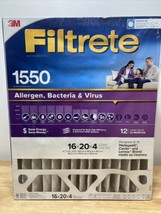 2-Pack 3M Filtrete 16&quot;x20&quot;x4&quot; AC Furnace Air Filter Pleated MPR 1550 - £35.43 GBP