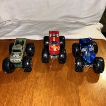 Hot wheels Monster Truck Lot Of Three Red #3 Monster Truck B2 - $12.73