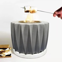 Tabletop Fire Pit Bowl, Portable Indoor Outdoor Mini Fireplace Smores Maker GRAY - £34.02 GBP