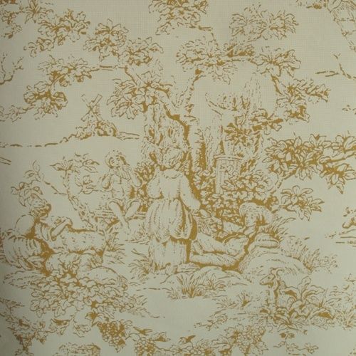 12sr Mustard on Buttery Off White Thomas Strahan Designer Scenic Toile W... - $367.50