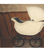 1910-20 SUPER Signed Heywood Wakefield Wicker Carriage Upholstered Comfy - $1,375.00