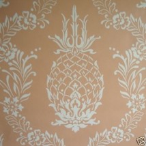 9sr Creamy Coral Pineapple Stencil Waterhouse Wallpaper - £229.31 GBP
