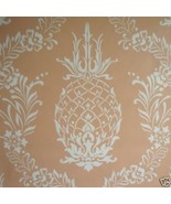 9sr Creamy Coral Pineapple Stencil Waterhouse Wallpaper - $285.12