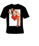 Tshirt queen of hearts pin up girl bondage T-shirts tee t shirt pinup - £11.85 GBP
